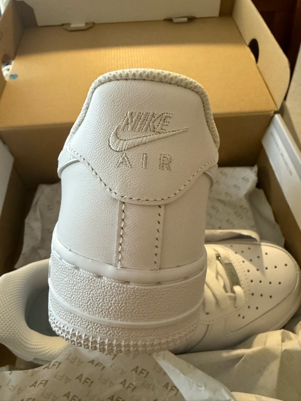 Nike Women’s Air Force 1 Low Leather Sneakers - White - Picture 2 of 3